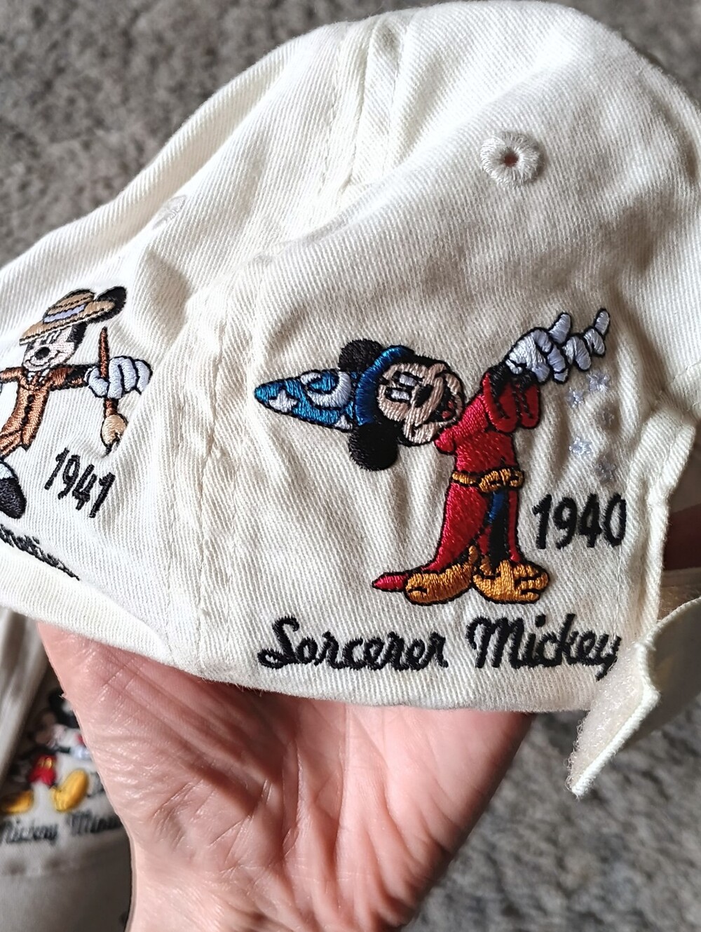 š¤ LOT 2 Disney Parks Mickey Through The Years Embroidered Baseball Cap Hat - Picture 6 of 16